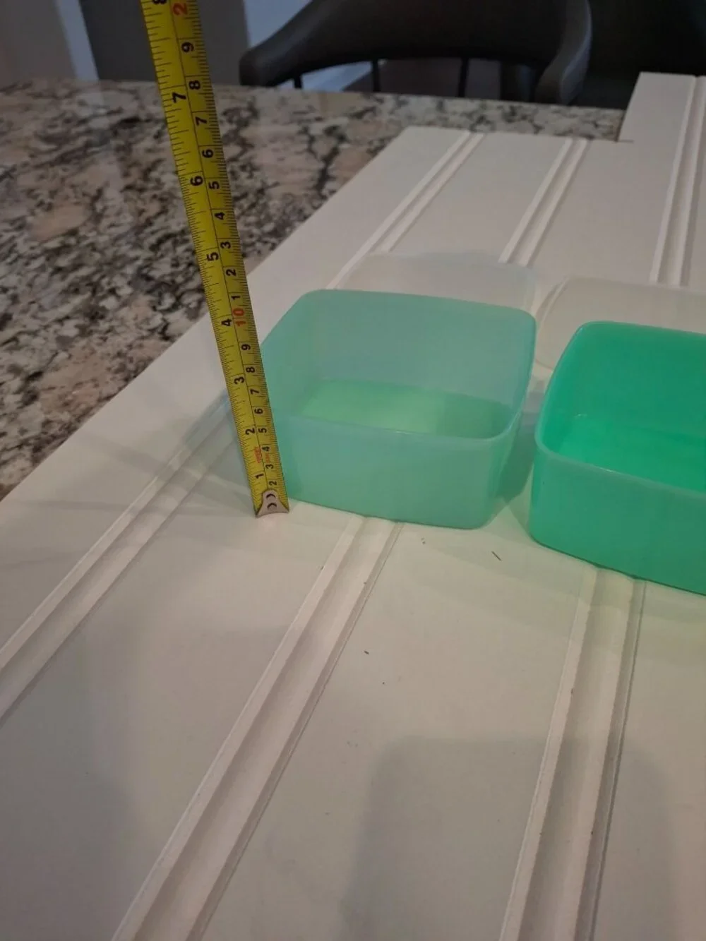 Vintage Tupperware Square Containers Lot 4 Aqua Green Yellow Retro MCM Kitchen